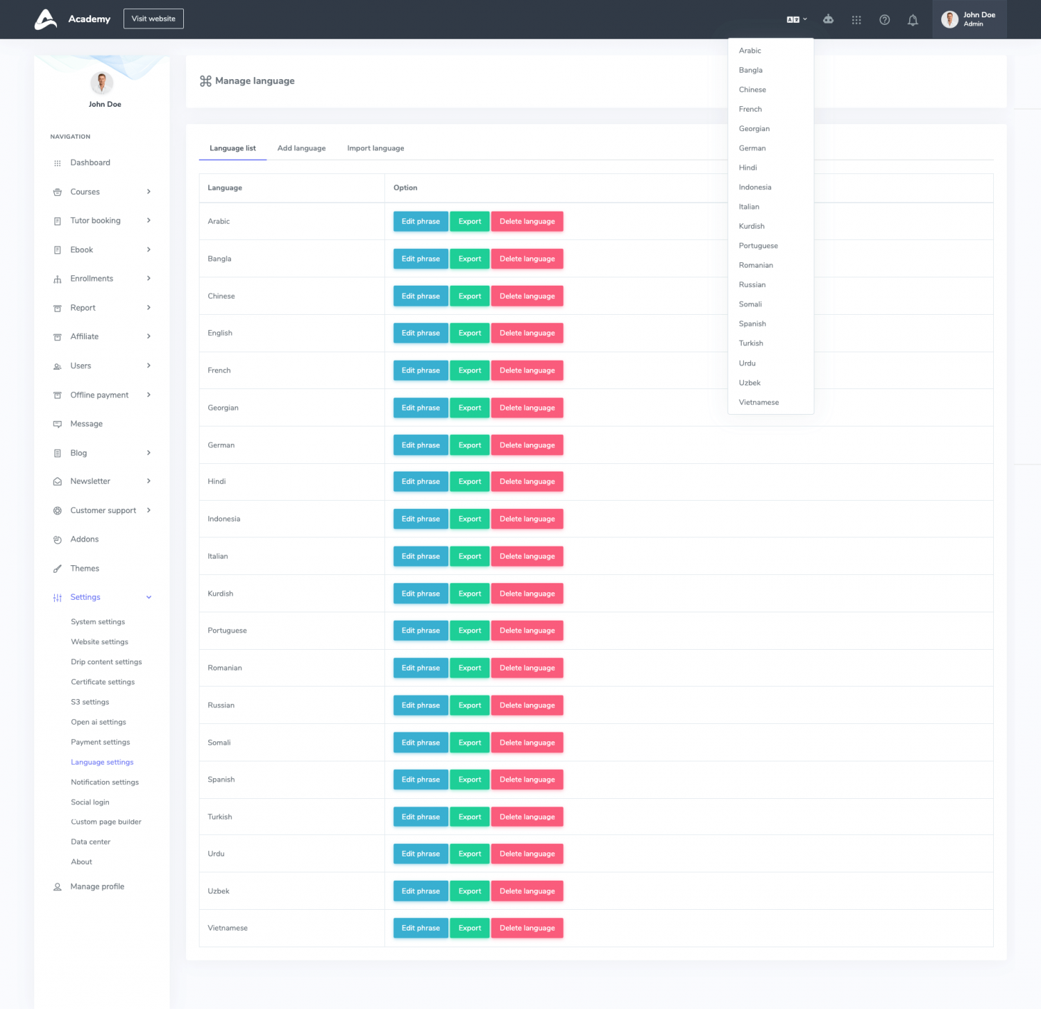 Academy LMS - Learning Management System with Addon