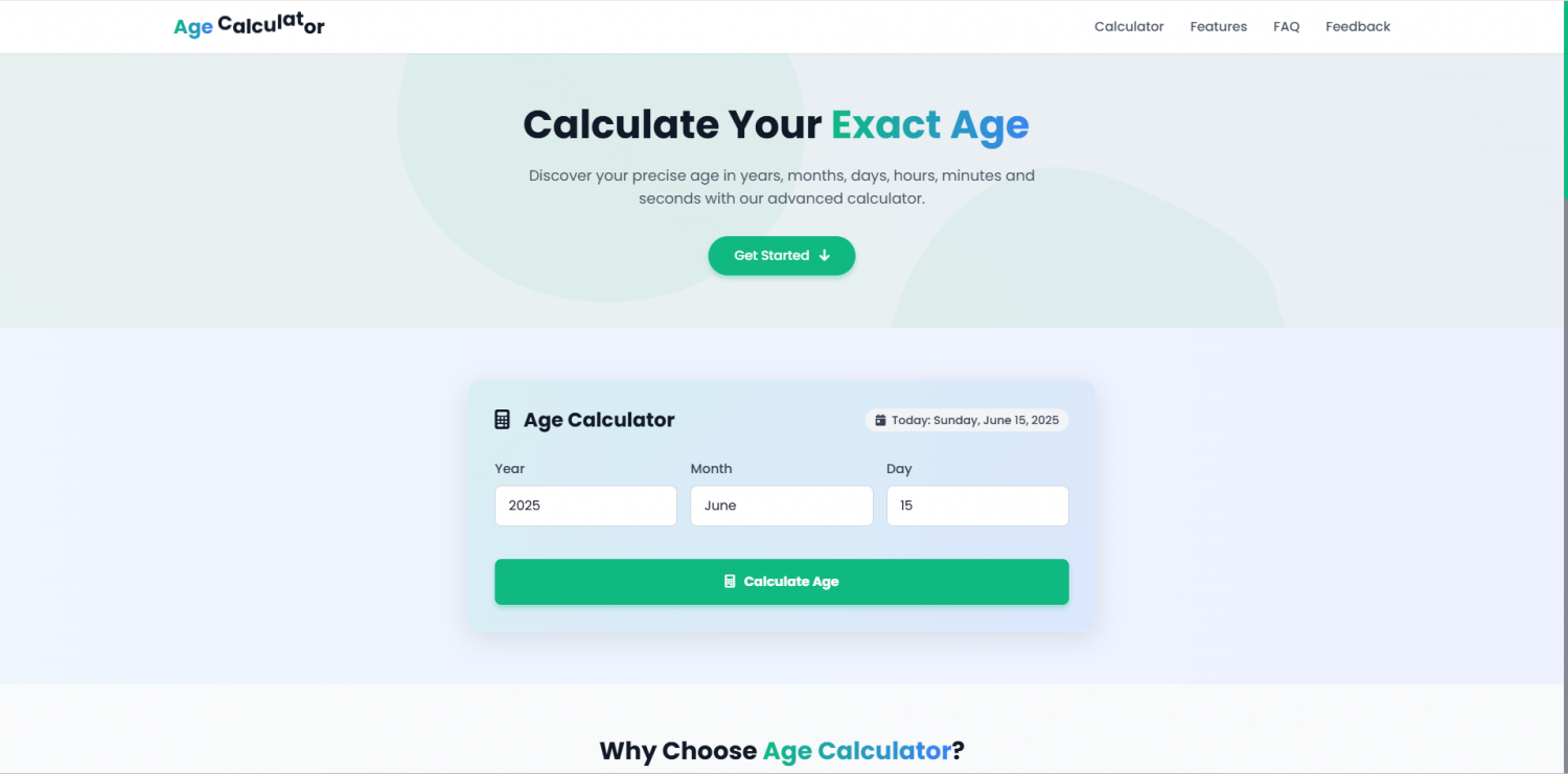 Modern Age Calculator Website with Life Tracker | Detailed Time Breakdown + Fun Facts | Responsive UI + Full Source Code